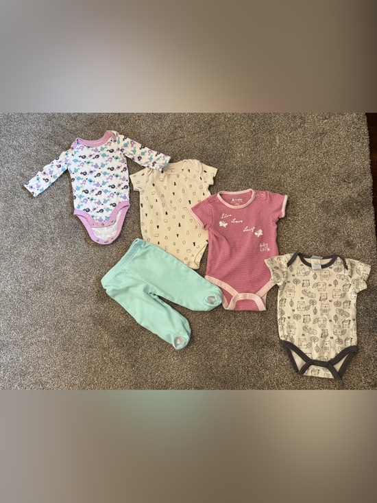 GAP Other - Baby girl lot of 4 one-pieces & 1 pant 3-6 months Baby Gap Chick Pea Koala Pink